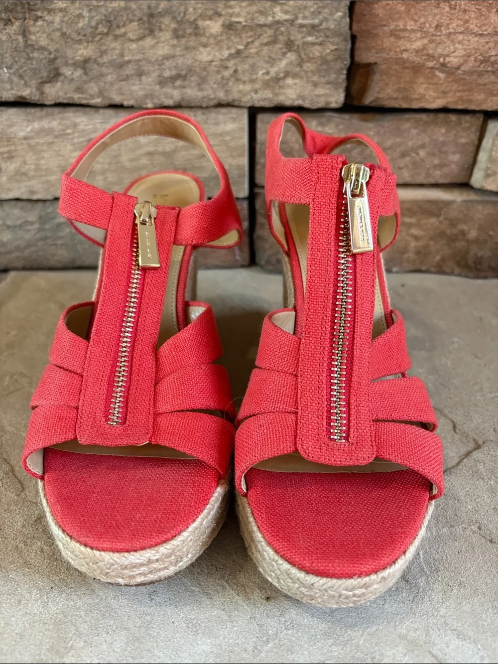 Michael Michael Kors sz 8.5 orange cloth wedges